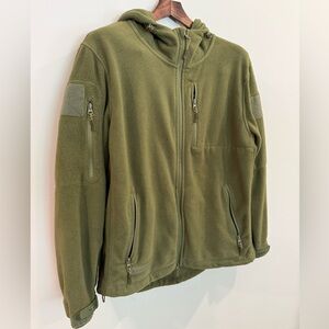 BearSkin Olive Green Military Fleece Hooded Jacket